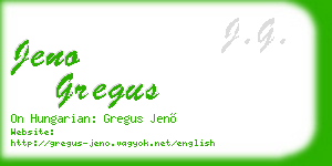 jeno gregus business card