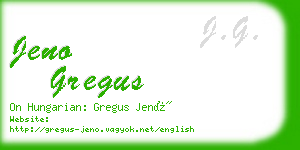 jeno gregus business card